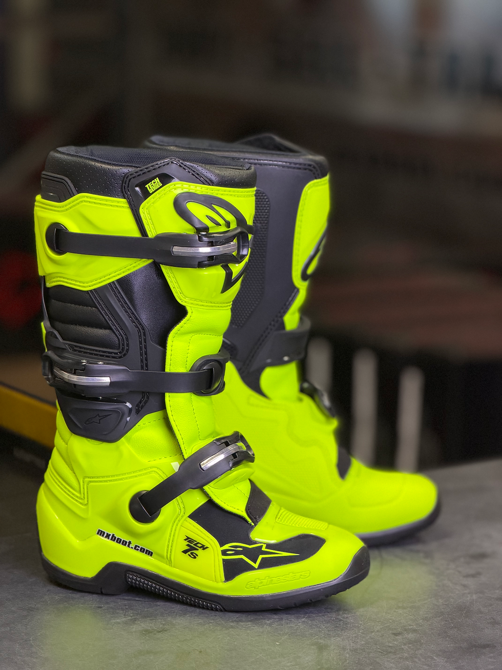 Neon Green Tech 7s Youth Alpinestars Boots