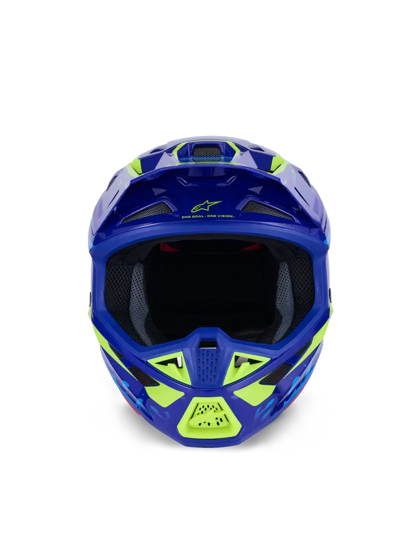 Thumbnail: Alpinestars S-M7 Deed Helmet - Blue/Yellow Fluo Glossy