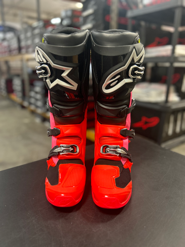 2026 Alpinestars Tech 7 Boots - Black/Red Fluo/Pink | MxBoot.com