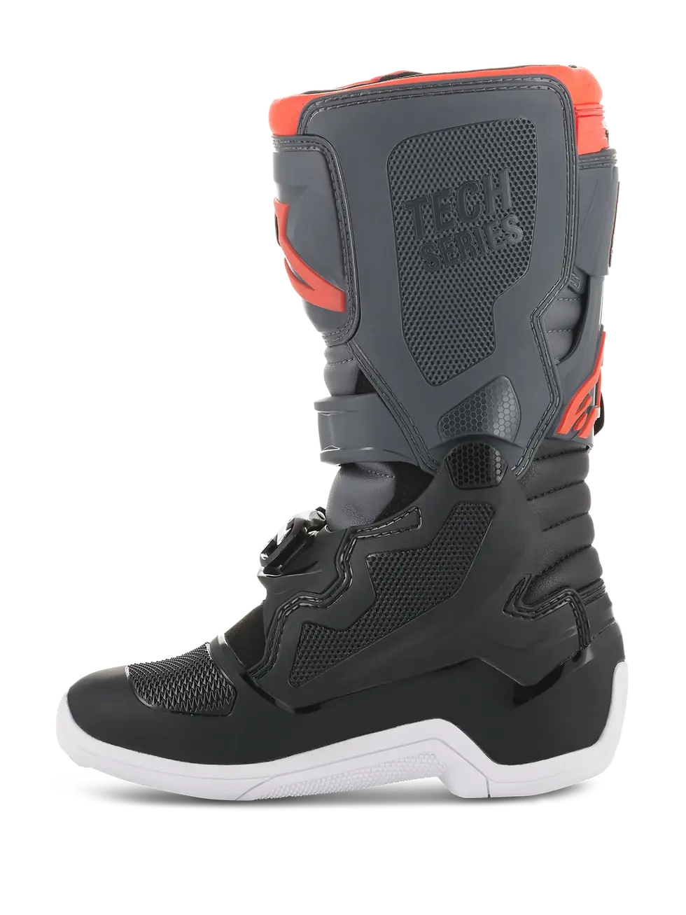 Thumbnail: Alpinestars Youth Tech 7S Boots motocross Gray and orange youth boots with flexibility, ankle support, and comfort