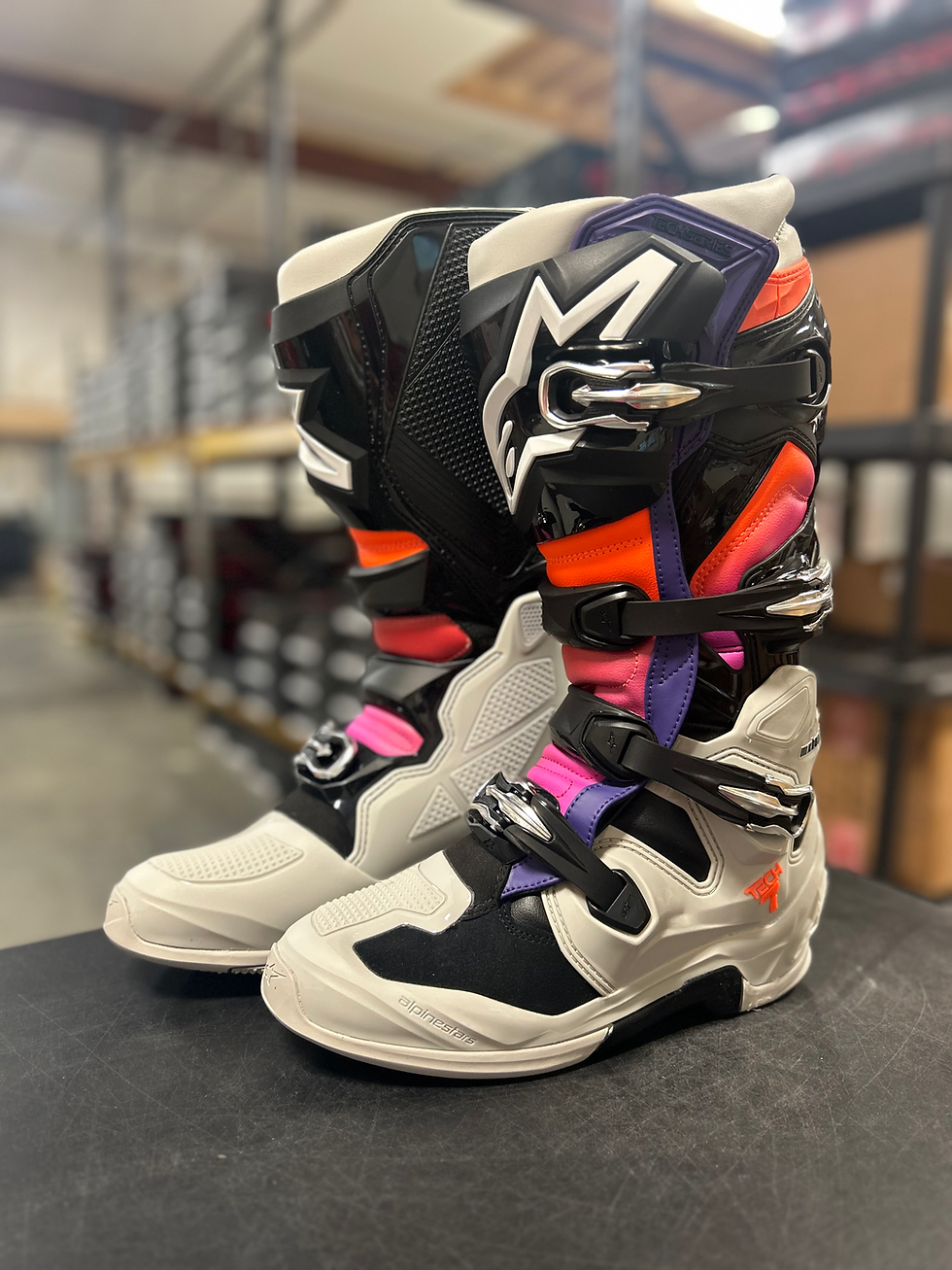 Thumbnail: Alpinestars Tech 7 MX Boots multicolor motocross boots with flexibility, ankle support, and comfort