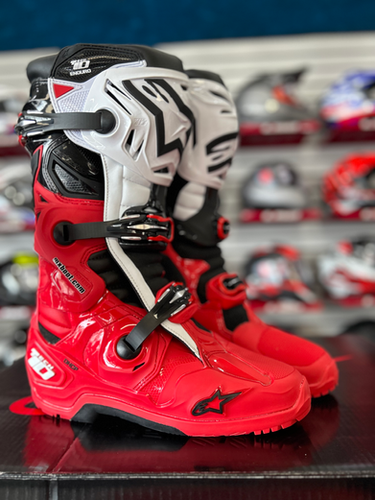 Alpinestars Tech 10 Enduro Boots - Bright Red/Black/White | MxBoot.com