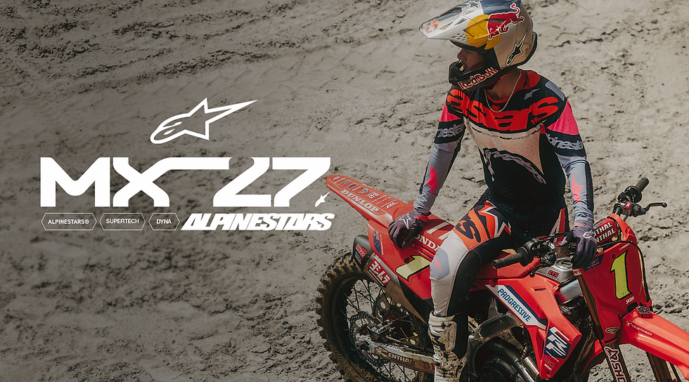 Alpinestars MX27 motocross gear and boots collection graphic