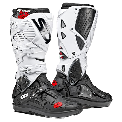 SIDI Crossfire 3 SRS Boots - Black/White | MxBoot.com