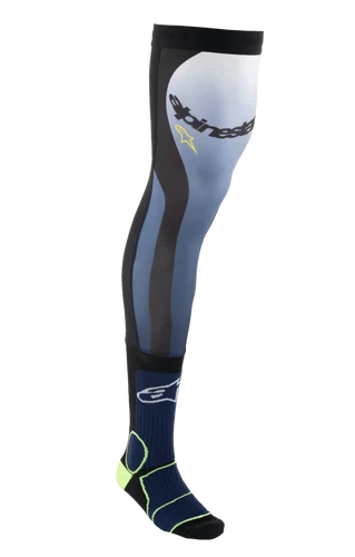 Alpinestars Knee Brace Socks - Night Navy/Yellow Fluo | MxBoot.com
