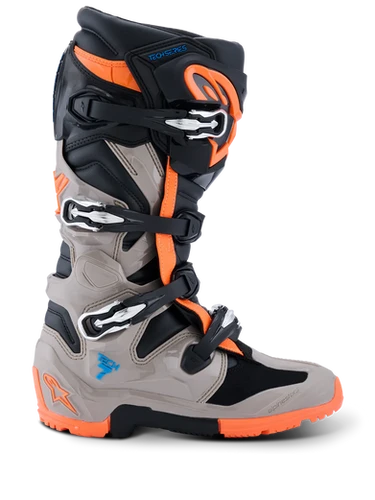 2026 Alpinestars Tech 7 Enduro Boots - Black/Gray/Orange | MxBoot.com