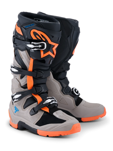 2026 Alpinestars Tech 7 Enduro Boots - Black/Gray/Orange | MxBoot.com