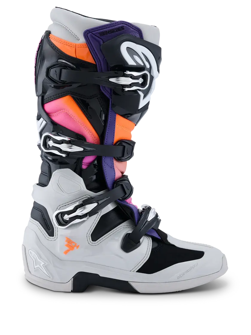 Thumbnail: Alpinestars Tech 7 MX Boots multicolor motocross boots with flexibility, ankle support, and comfort