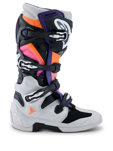 2026 Alpinestars Tech 7 Boots - Black/Gray/Orange/ Magenta
