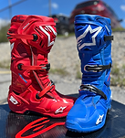Red and Blue Alpinestars Tech 10 Mx Boots