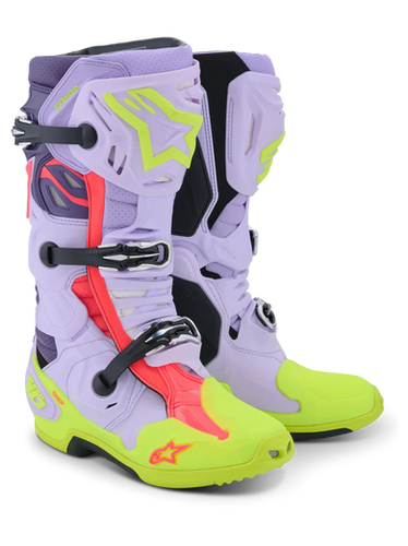 2026 Alpinestars Tech 10 Supervented Boots - Purple/Fluo Yellow