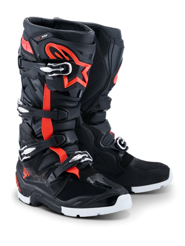 2026 Tech 7 Enduro Drystar® Boots - Black/Red Fluo/White | MxBoot.com