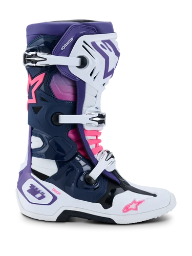 2026 Alpinestars Tech 10 Boots - White/Violet/Navy/Pink | MxBoot.com