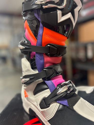 2026 Alpinestars Tech 7 Boots - Black/Gray/Orange/ Magenta