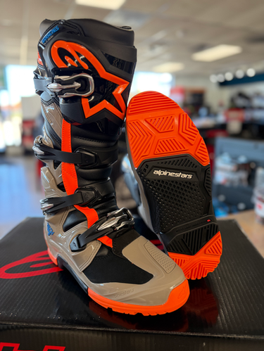 2026 Alpinestars Tech 7 Enduro Boots - Black/Gray/Orange | MxBoot.com