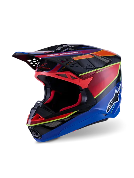 Alpinestars Supertech M10 Era Helmet - Blue/Red/Yellow Fluo Glossy