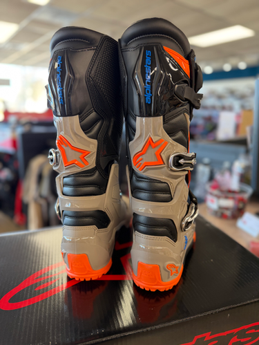2026 Alpinestars Tech 7 Enduro Boots - Black/Gray/Orange | MxBoot.com