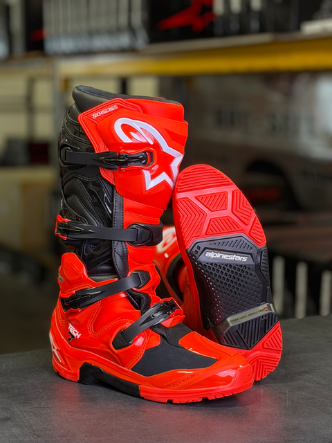 bright red Alpinestars Enduro Tech 7 Mx Boots