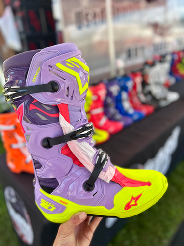 2026 Alpinestars Tech 10 Supervented Boots - Purple/Fluo Yellow
