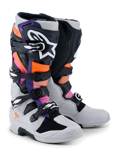 2026 Alpinestars Tech 7 Boots - Black/Gray/Orange/ Magenta