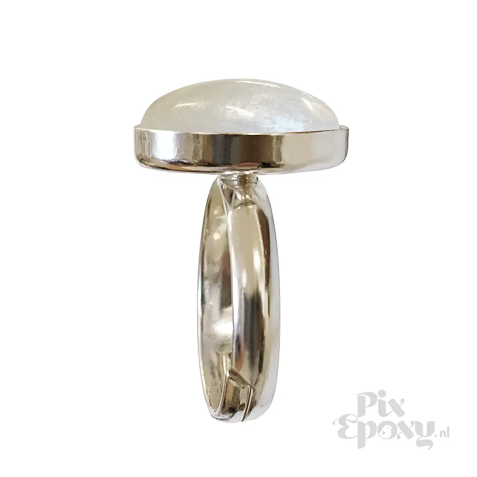 2 - Silver White Pearl 10x14mm bol