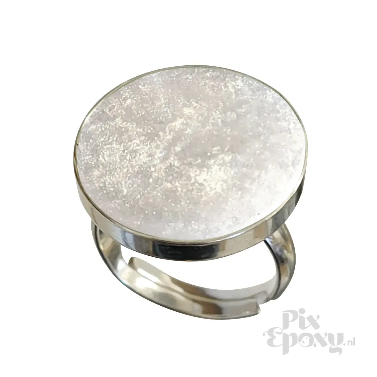 2 - Silver White Pearl 18x18mm plat