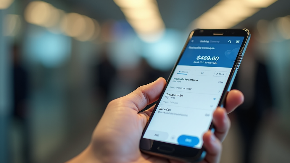 Close-up view of a smartphone showing an airport transfer booking confirmation