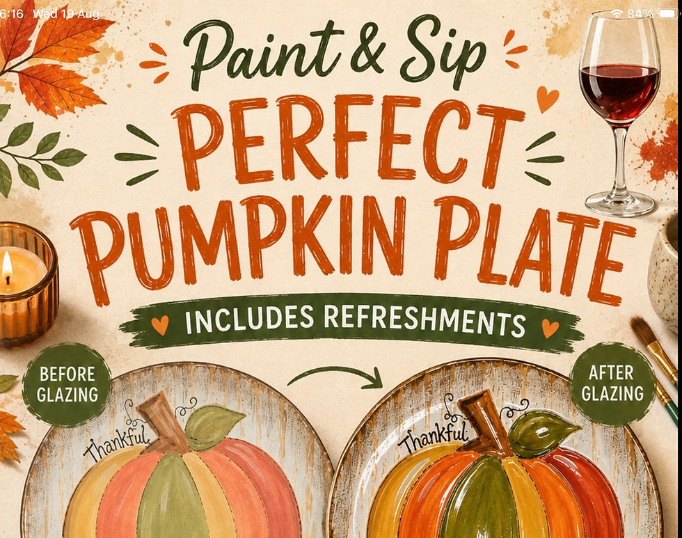 🎃 PAINT & SIP – A PERFECT PUMPKIN PLATE 🎨🍷
