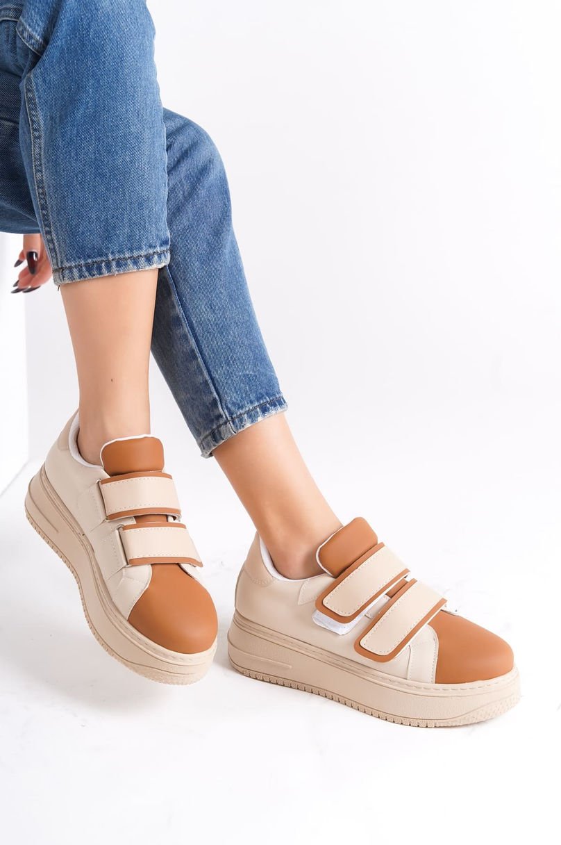 VALENCIA Bağcıksız Cırt Cırtlı Ortopedik Taban Kadın Sneaker Spor Ayakkabı CTT