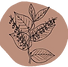 Logo bien-être avec branche fleurie stylisée