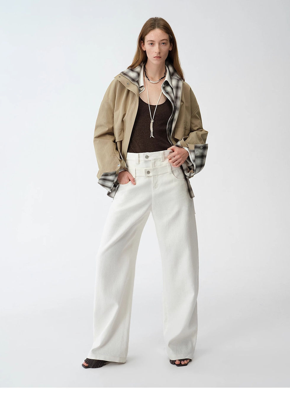 Thumbnail: Old Money Style Linen Cut Scimitar Pants"Weiss Love Letter"