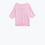 Thumbnail: Light Pink Short Sleeve Sweater With Argyle Pattern