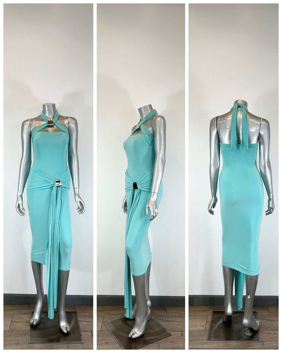 Thumbnail: Halter-style Bodycon Midi Dress