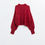 Thumbnail: Fluffy Red Sweater With High Neck and Balloon Sleeves