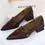 Thumbnail: BIGTREE Shoes Retro Low Heeled Women's Shoes Sharp Pointed Mary Jane Shoes