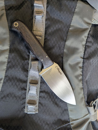 Custom made drop-point was proudly donated to the Ponoka Fish and Game Banquet 2026 as a raffle item. Made in Alberta. Custom knife-maker Canada. Donation and gift ideas Alberta