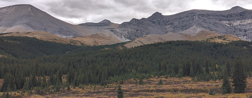 Cloudy fall mountains that our knives have been used on
