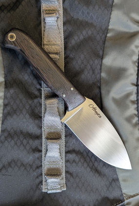Custom made drop-point was proudly donated to the Ponoka Fish and Game Banquet 2026 as a raffle item. Made in Alberta. Custom knife-maker Canada. Donation and gift ideas Alberta