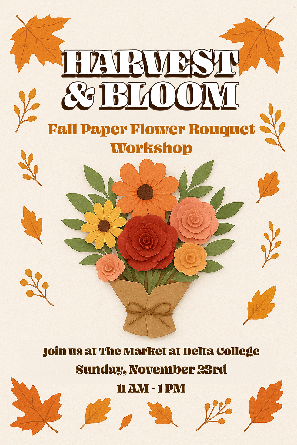 Harvest & Bloom: Fall Paper Flower-Bouquet Workshop