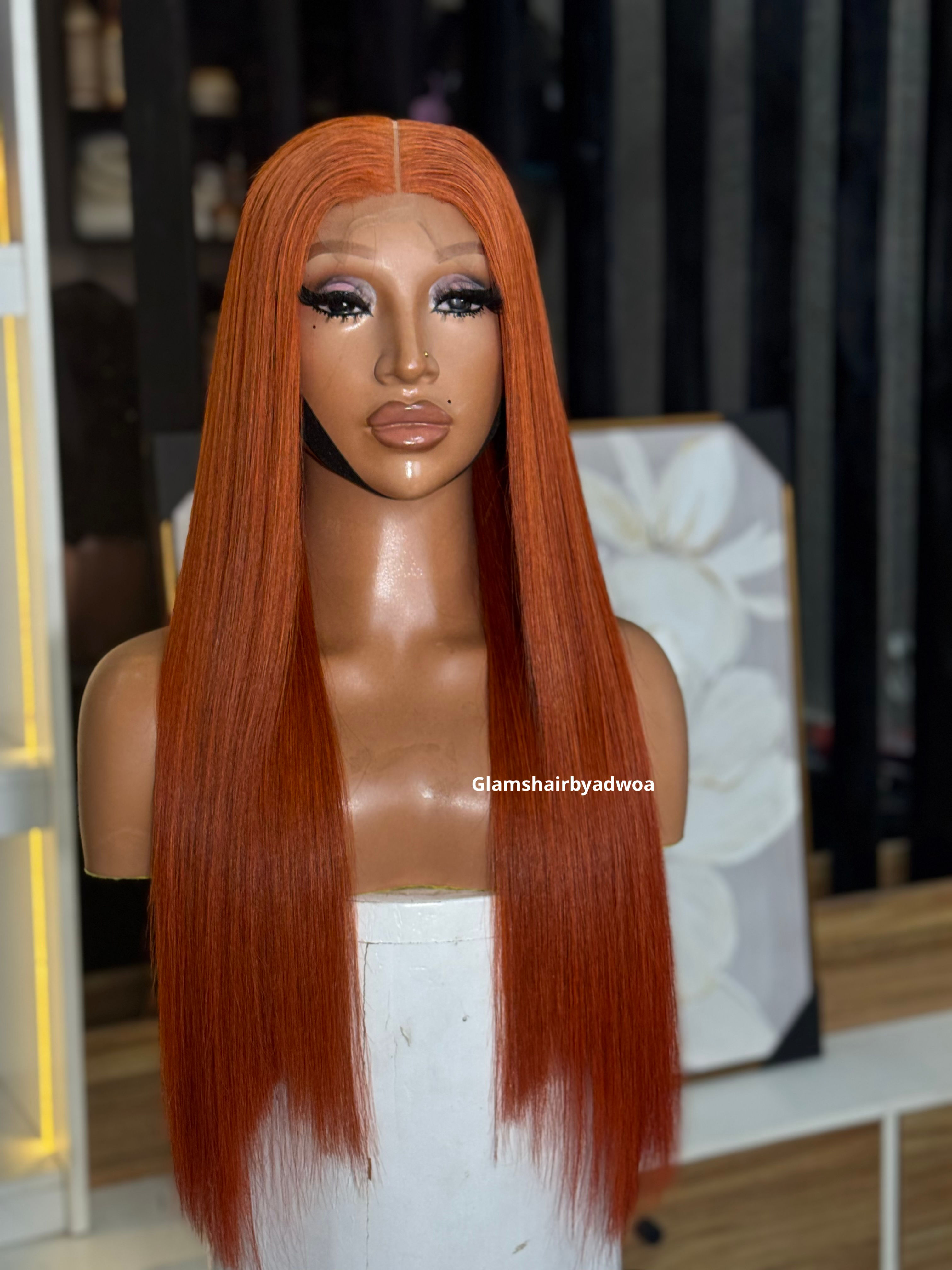 VIETNAMESE SDD BONE STRAIGHT ORANGE WIG UNIT