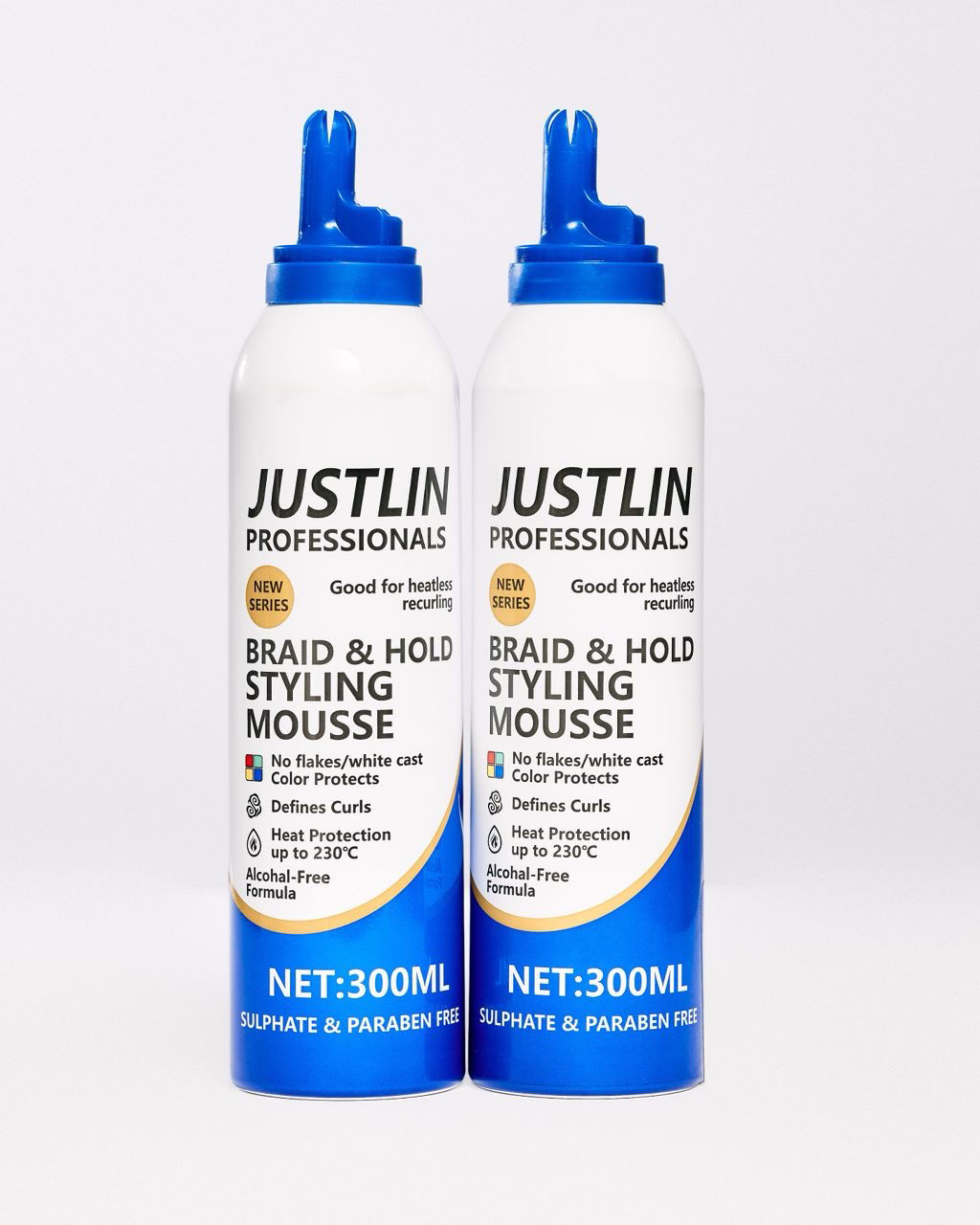 JUSTLIN PROFESSIONAL BRAID AND HOLD STYLING MOUSSE