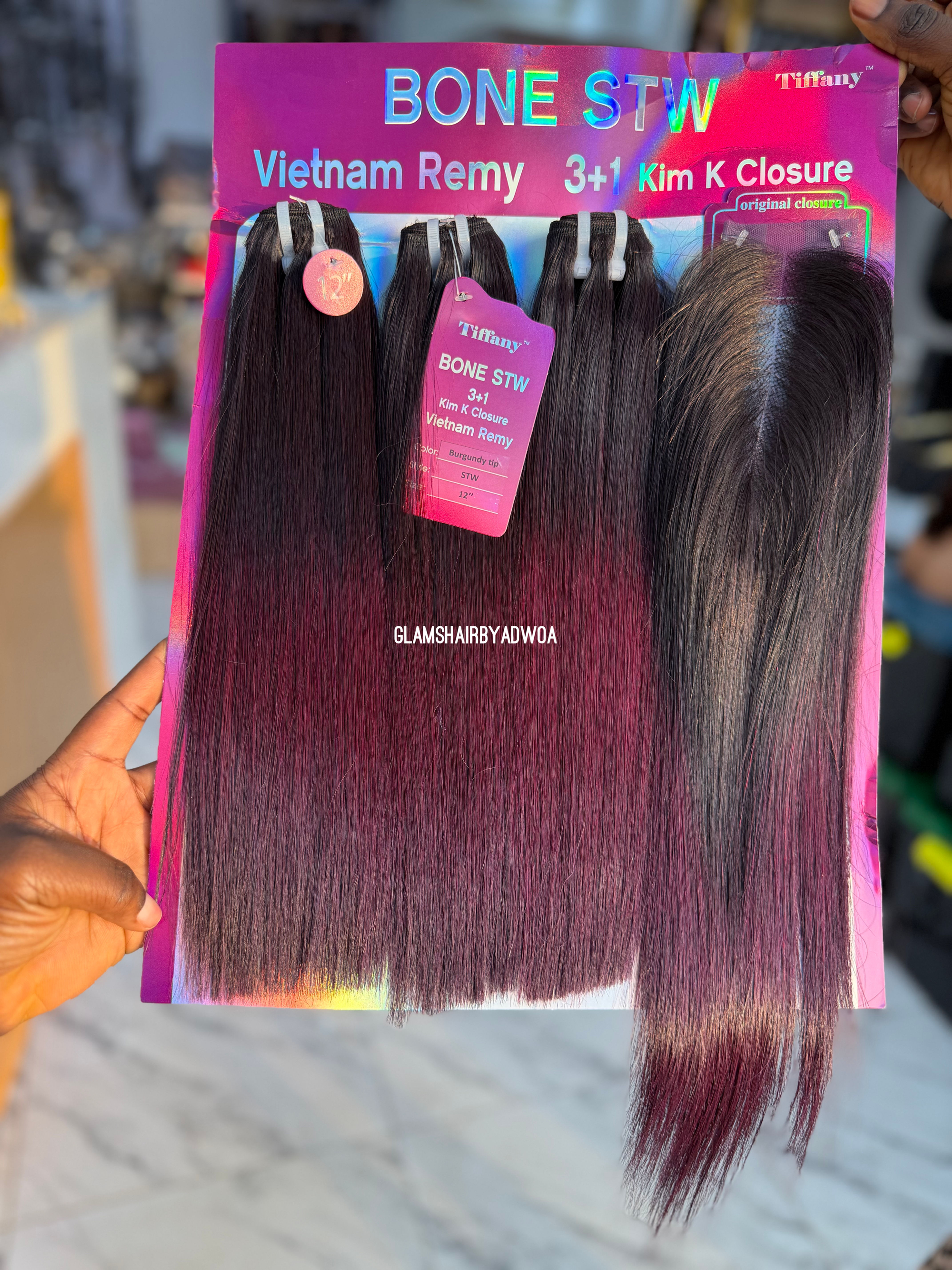 TIFFANY BS BURGUNDY TIP- 2X6