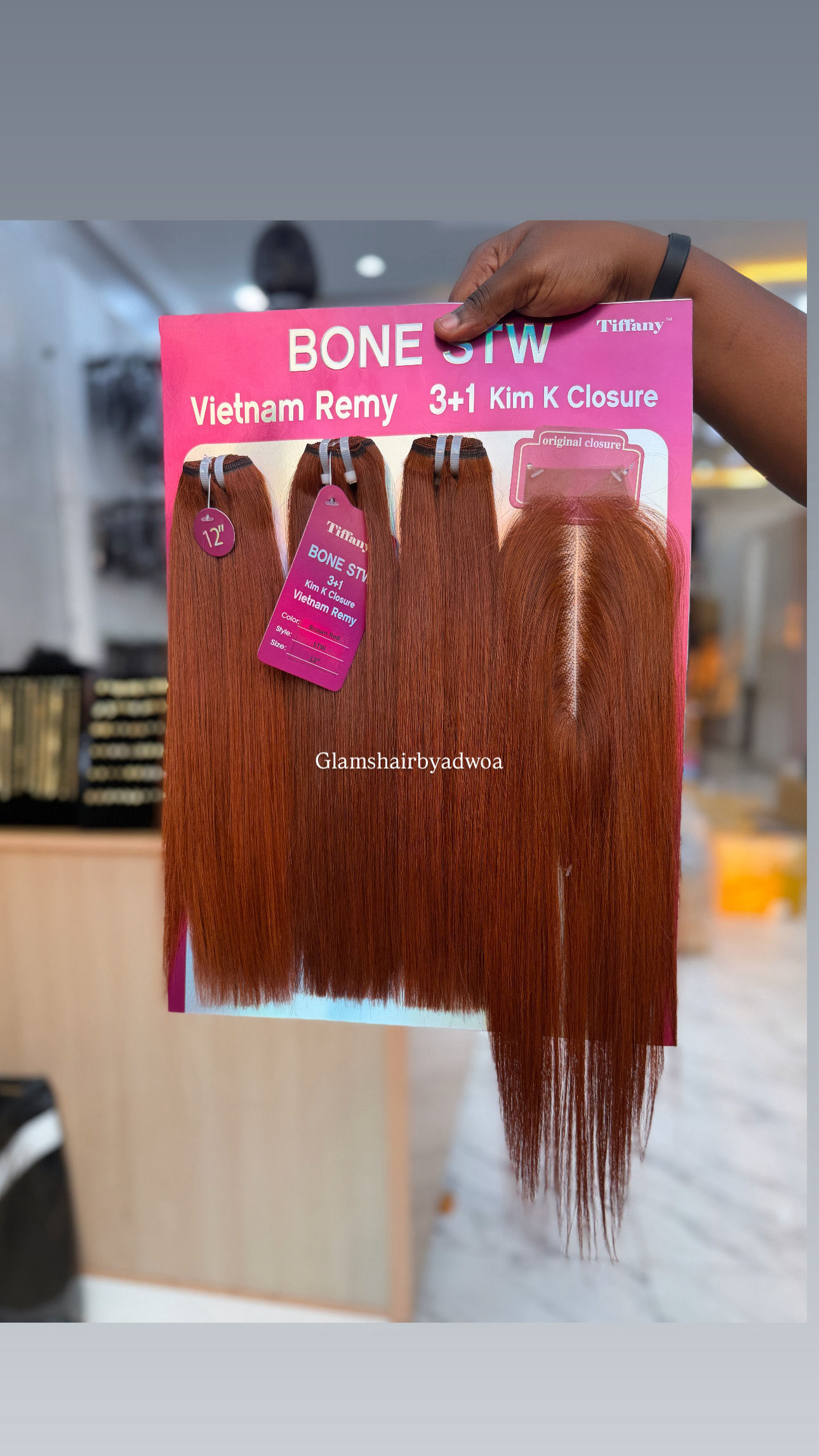 TIFFANY BONE STRAIGHT BROWN RED 2X6 PACK 