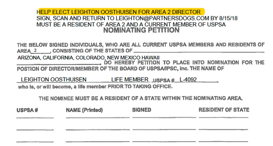 Please Nominate me for Area 2 Director