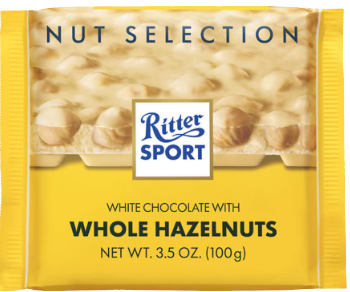 Ritter Sport White Chocolate Whole Hazelnuts 100g