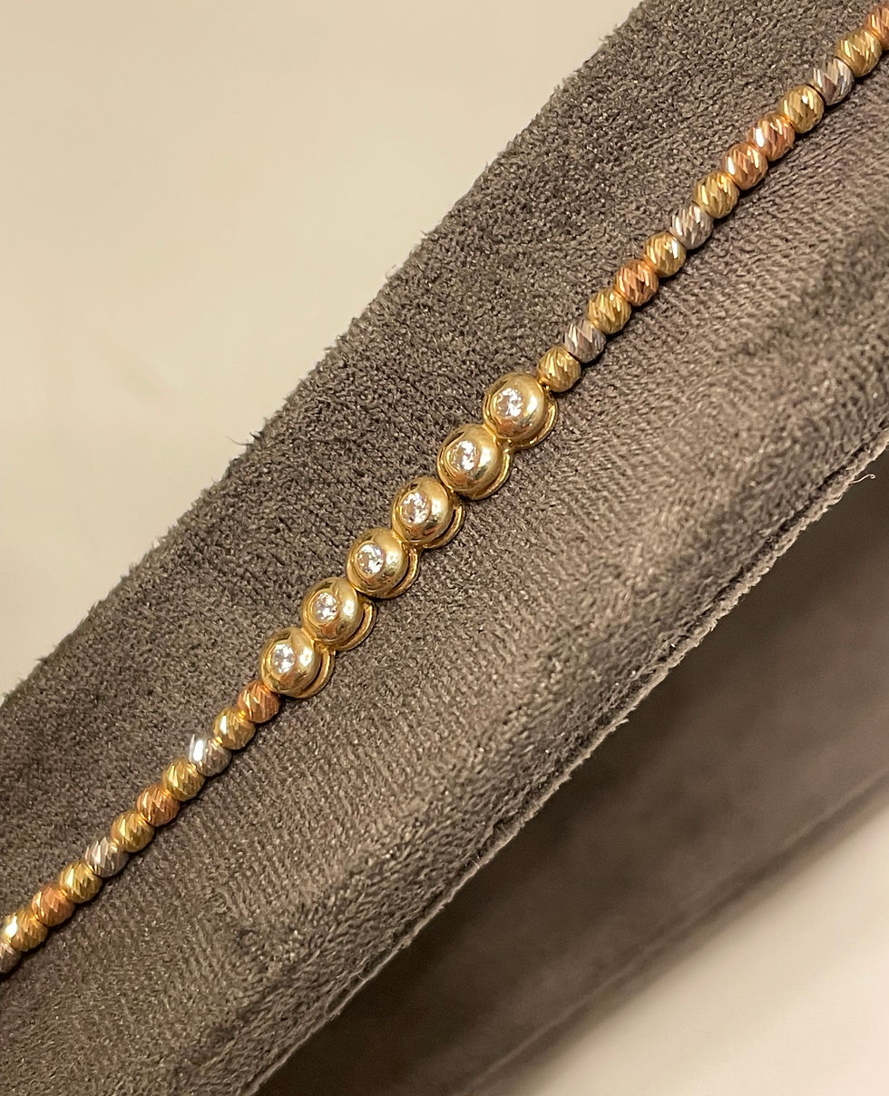 3 Renkli Taştop Altın Bileklik