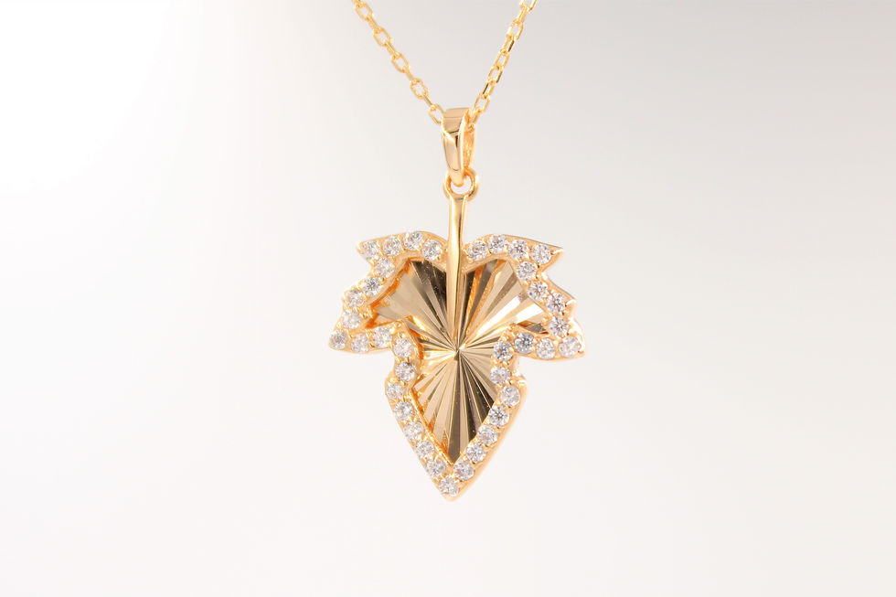 Mardin İşi CND Yaprak Altın Kolye