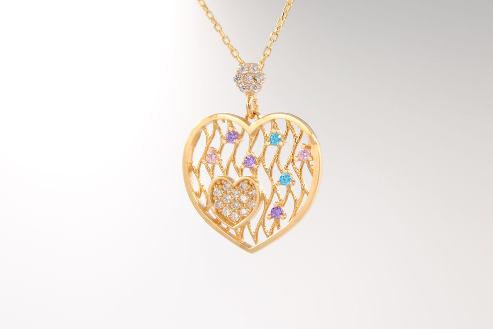 V VLNTN Taşlı Altın Kolye