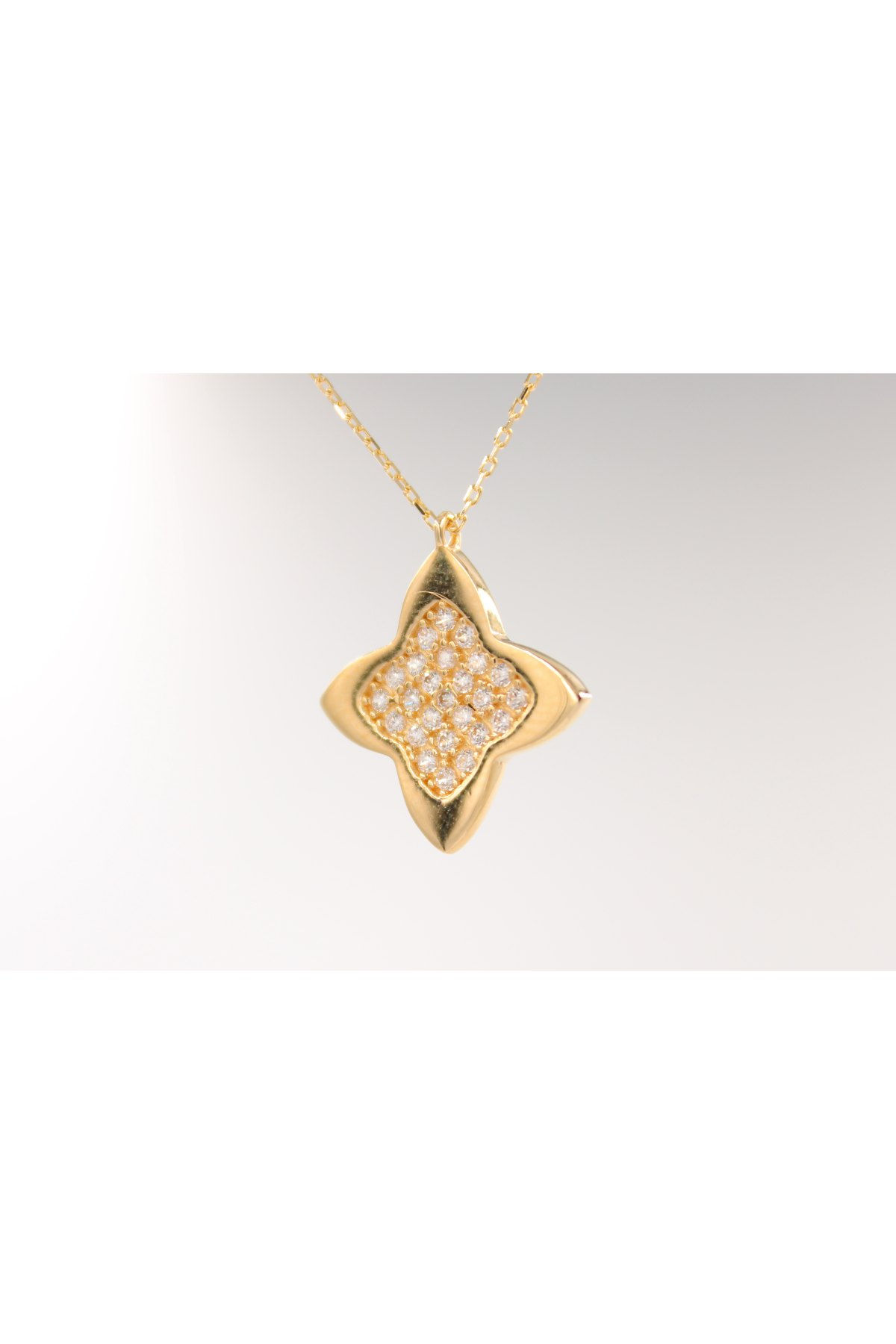 Dorika Ayyıldızlı Halka Altın Kolye