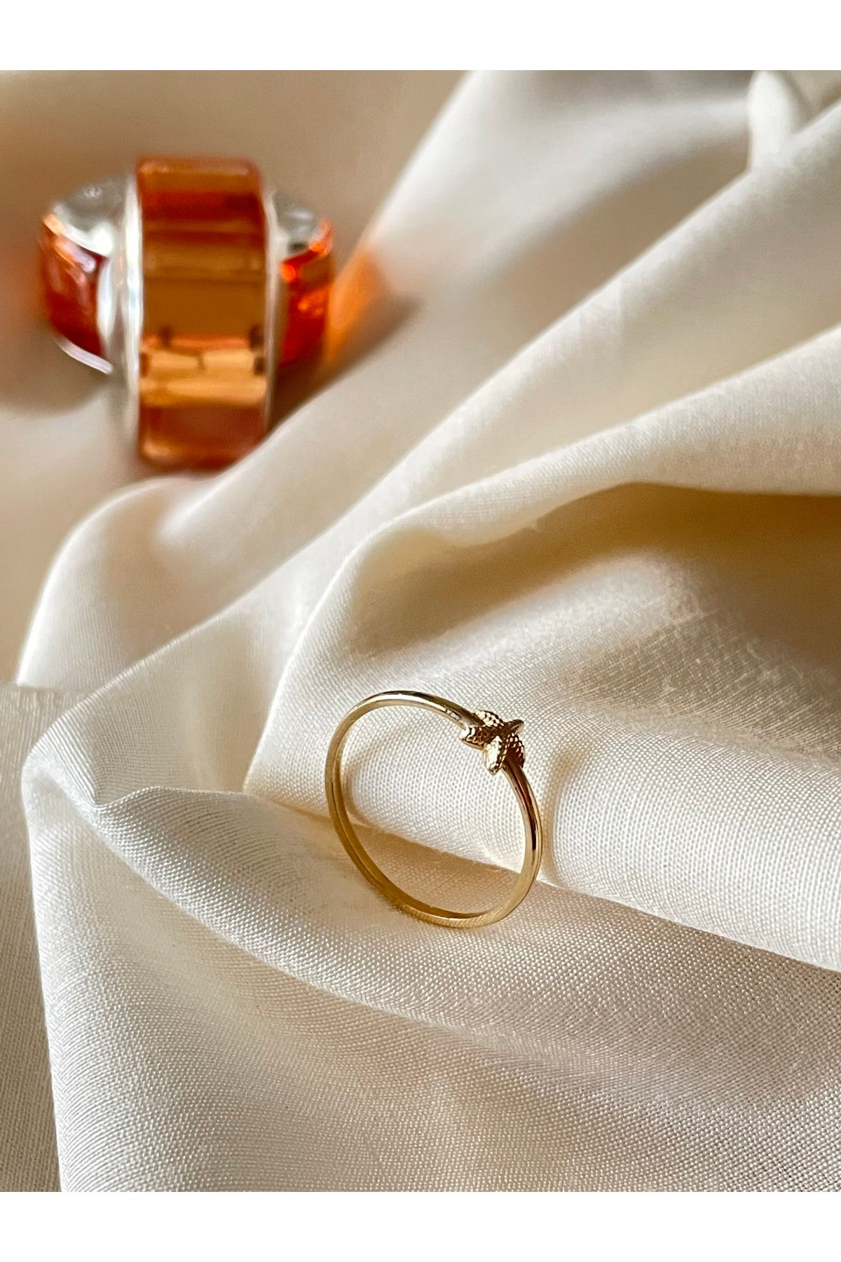 Deniz Yıldızı Minimal Eklem Altın Yüzük